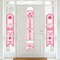 Big Dot of Happiness It's a Girl - Hanging Vertical Paper Door Banners - Pink Baby Shower Wall Decoration Kit - Indoor Door Decor